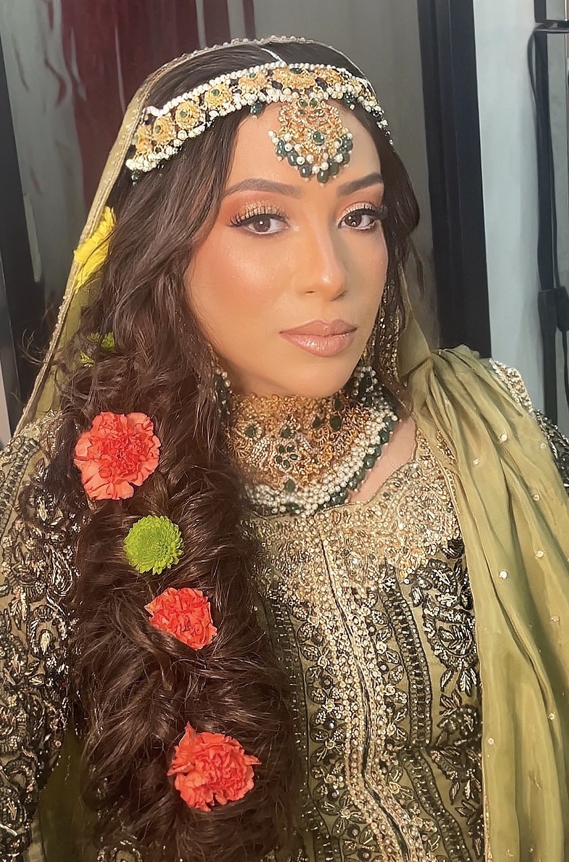 Olive pre-wedding look