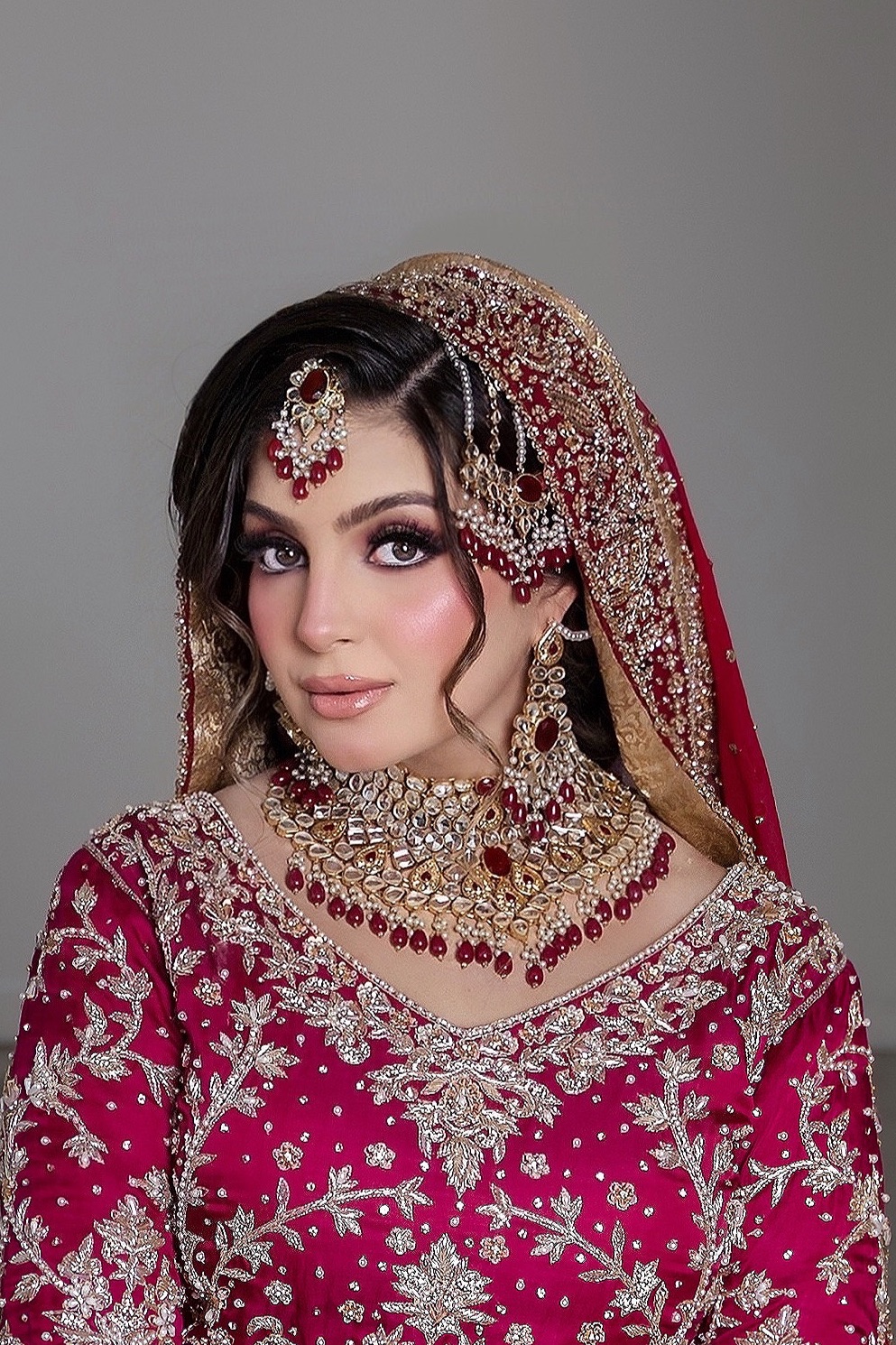 Detailed bridal hair and makeup work